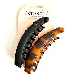 NWT Kitsch Banana Clip 2pc- Black & Tort